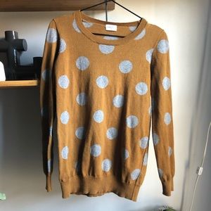 Madewell Wallace Sweater - Brown + Gray Polka Dots